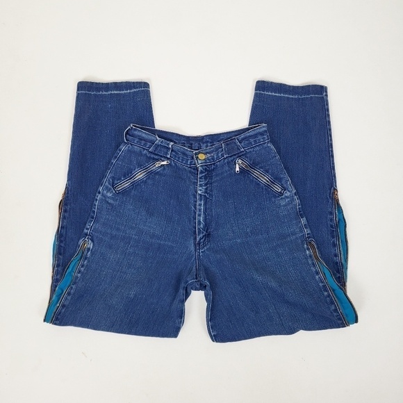 90's Denim Jeans Workwear Carpenter Zippers Tapered - Picture 2 of 11